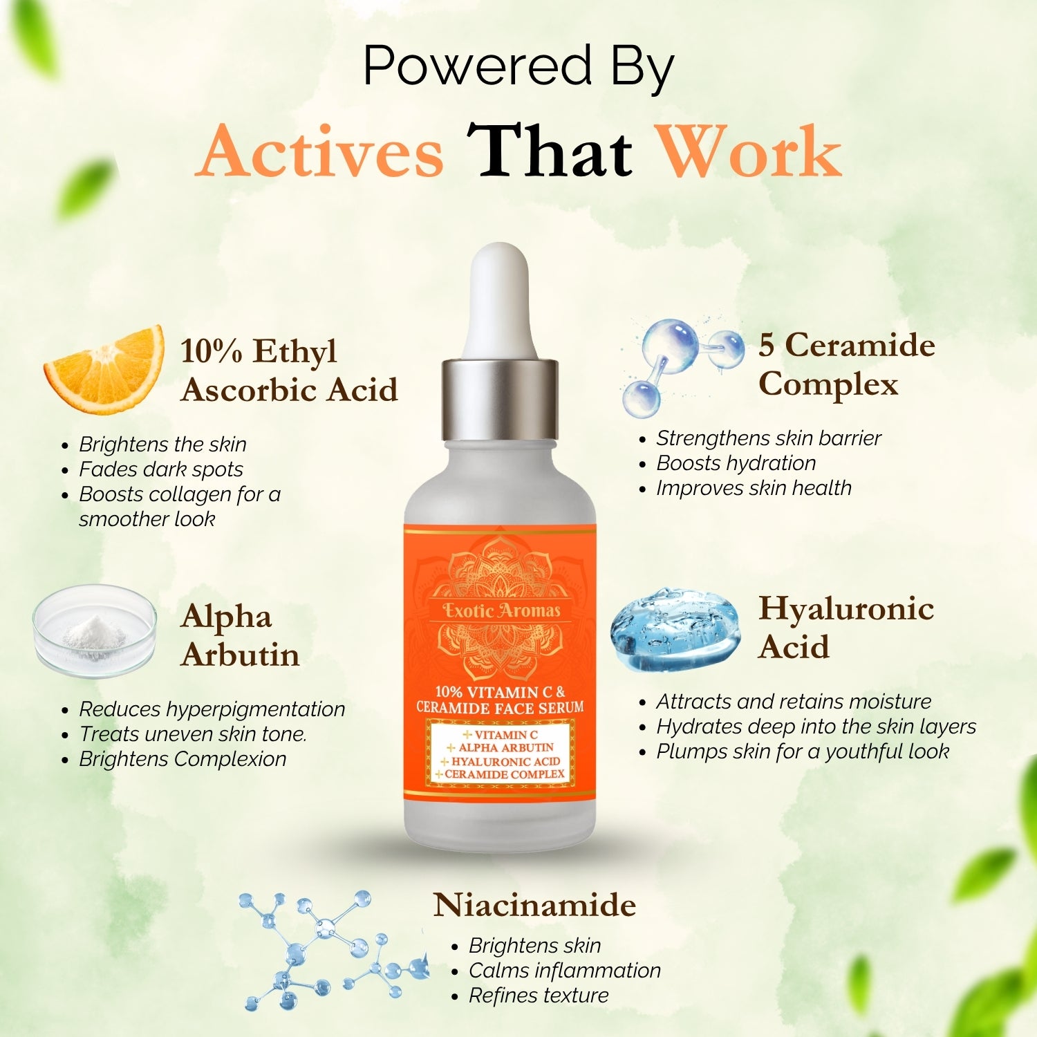 Exotic Aromas 10% Vitamin C & Ceramide Brightening Face Serum