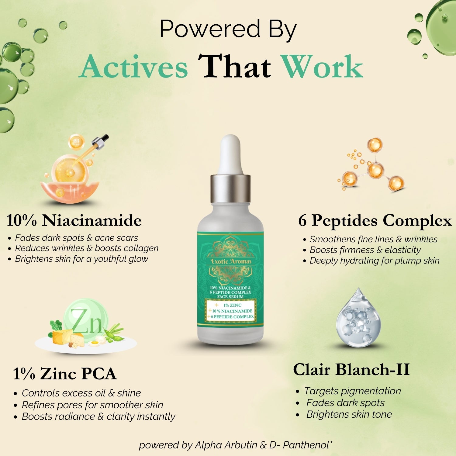 Exotic Aromas 10% Niacinamide & 6 Peptides Complex Brightening Face Serum