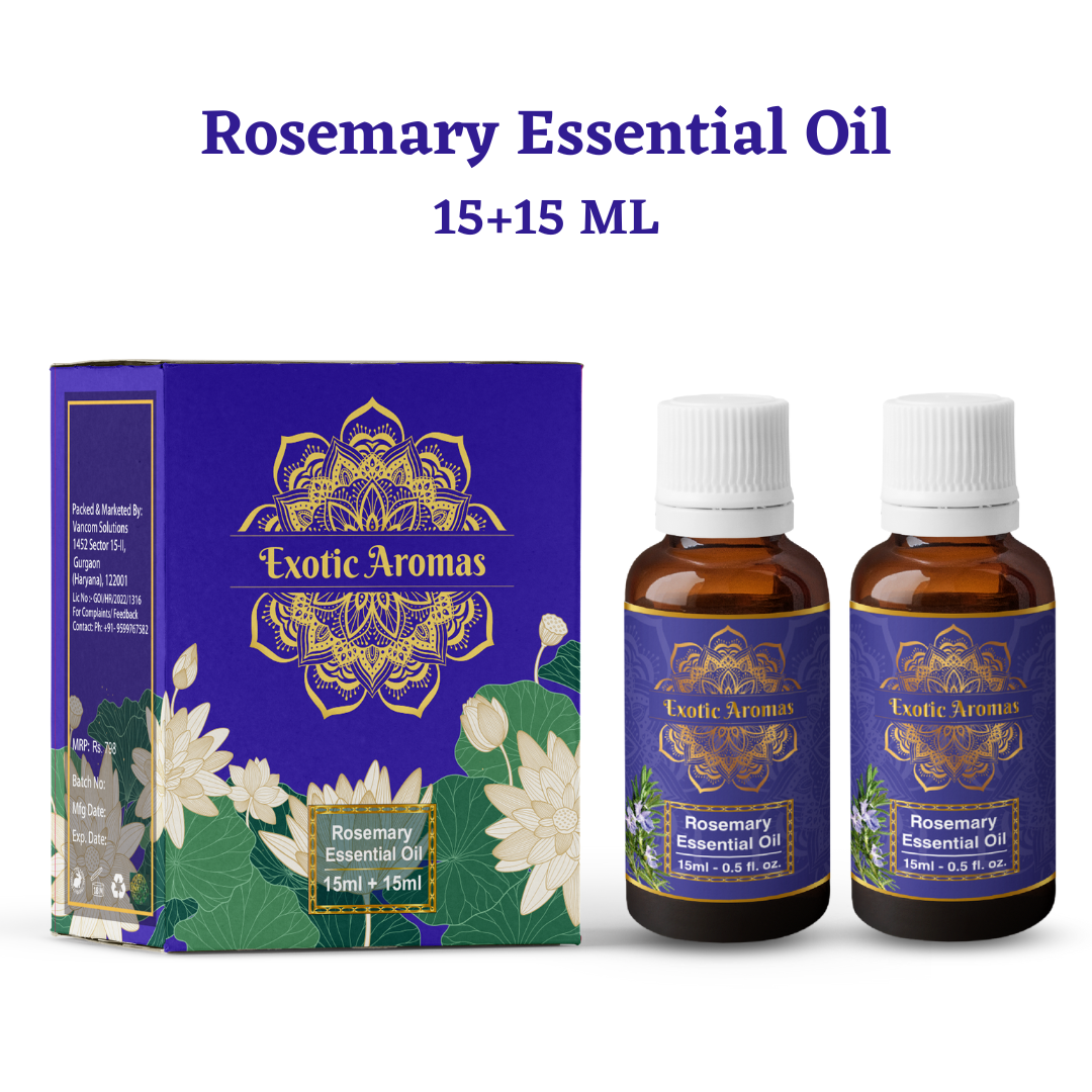 Rosemary Oil for Hair Growth, Skin, Aromatherapy (15 Ml+15 Ml) Pack of 2