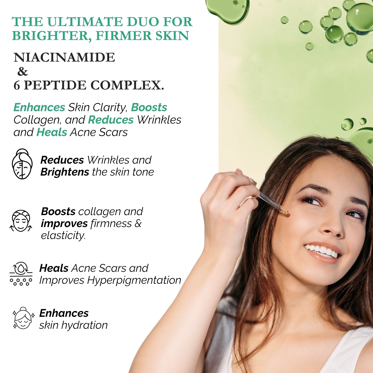 Exotic Aromas 10% Niacinamide & 6 Peptides Complex Brightening Face Serum