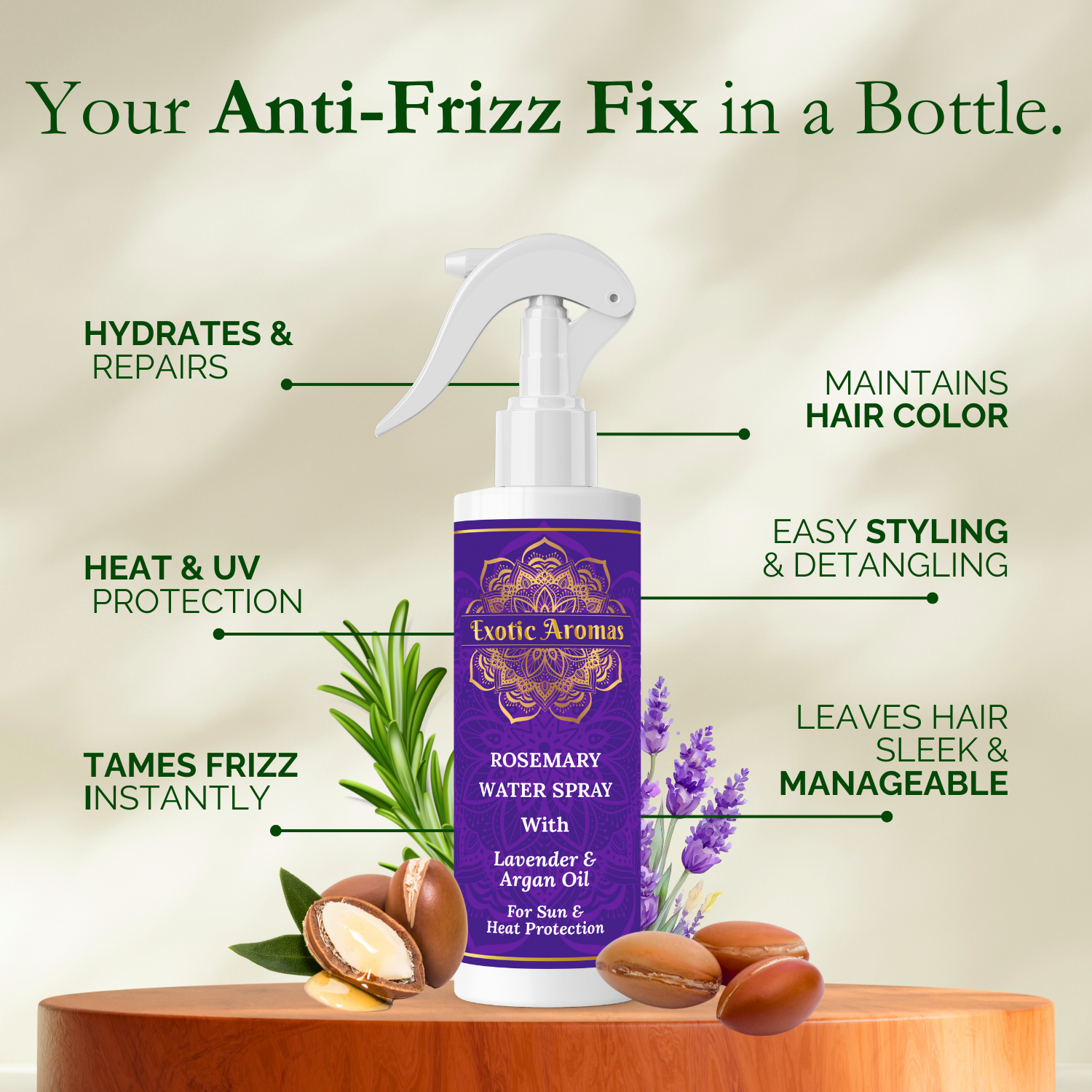 Exotic Aromas Rosemary Water Spray with Lavender & Argan