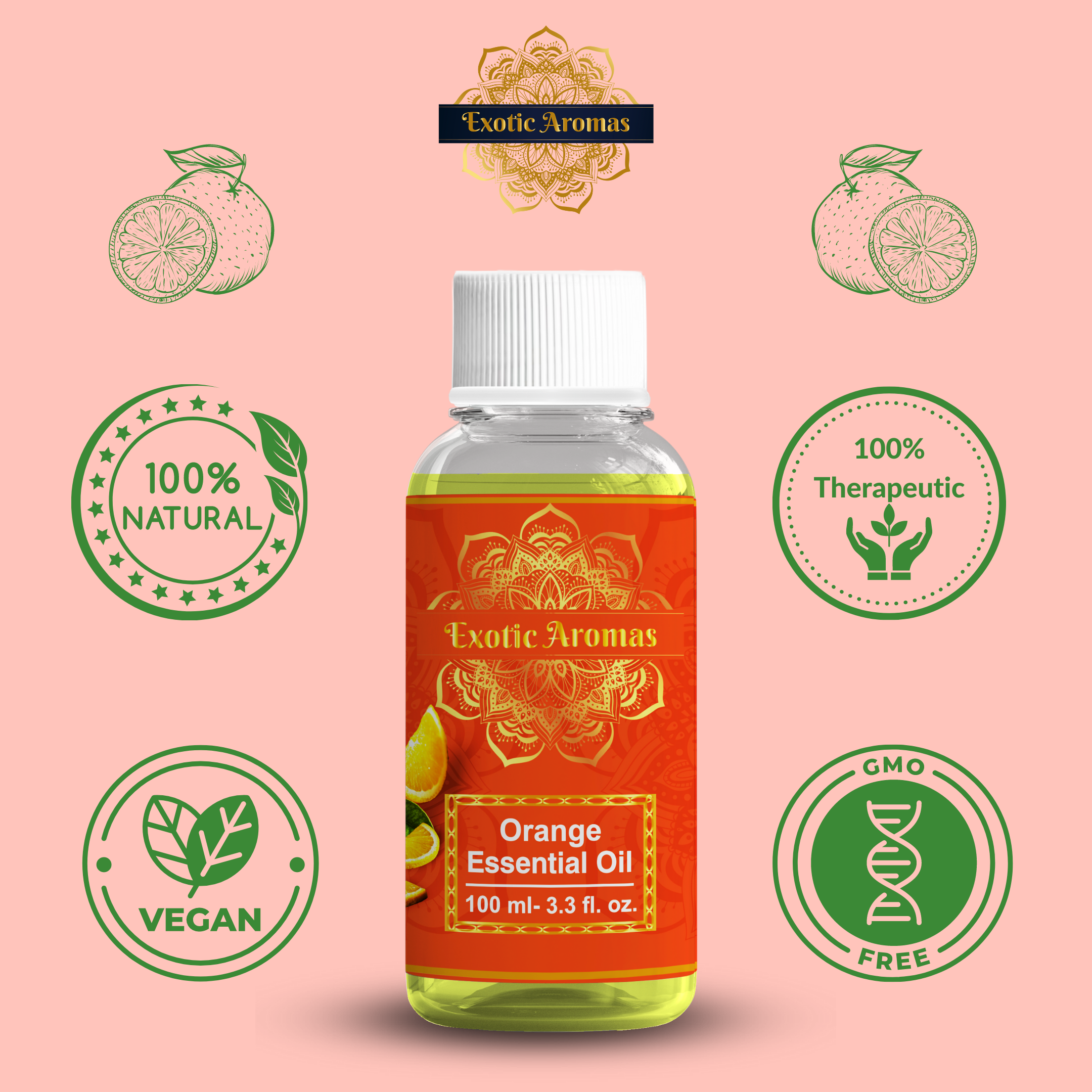 Orange Essential Oil for Aroma, Hair Growth & Radiant Skin