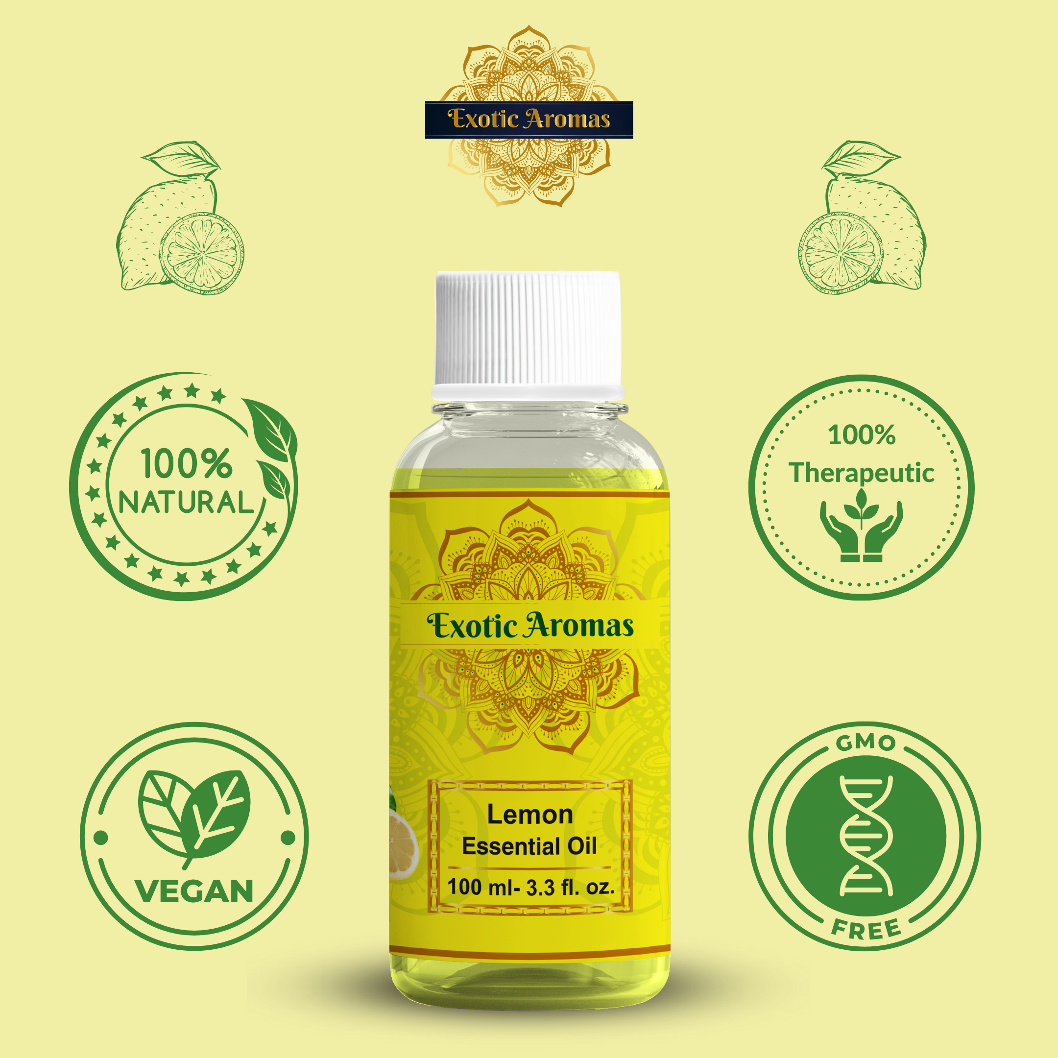 Lemon Essential Oil for Skin, Hair & Aroma Therapy