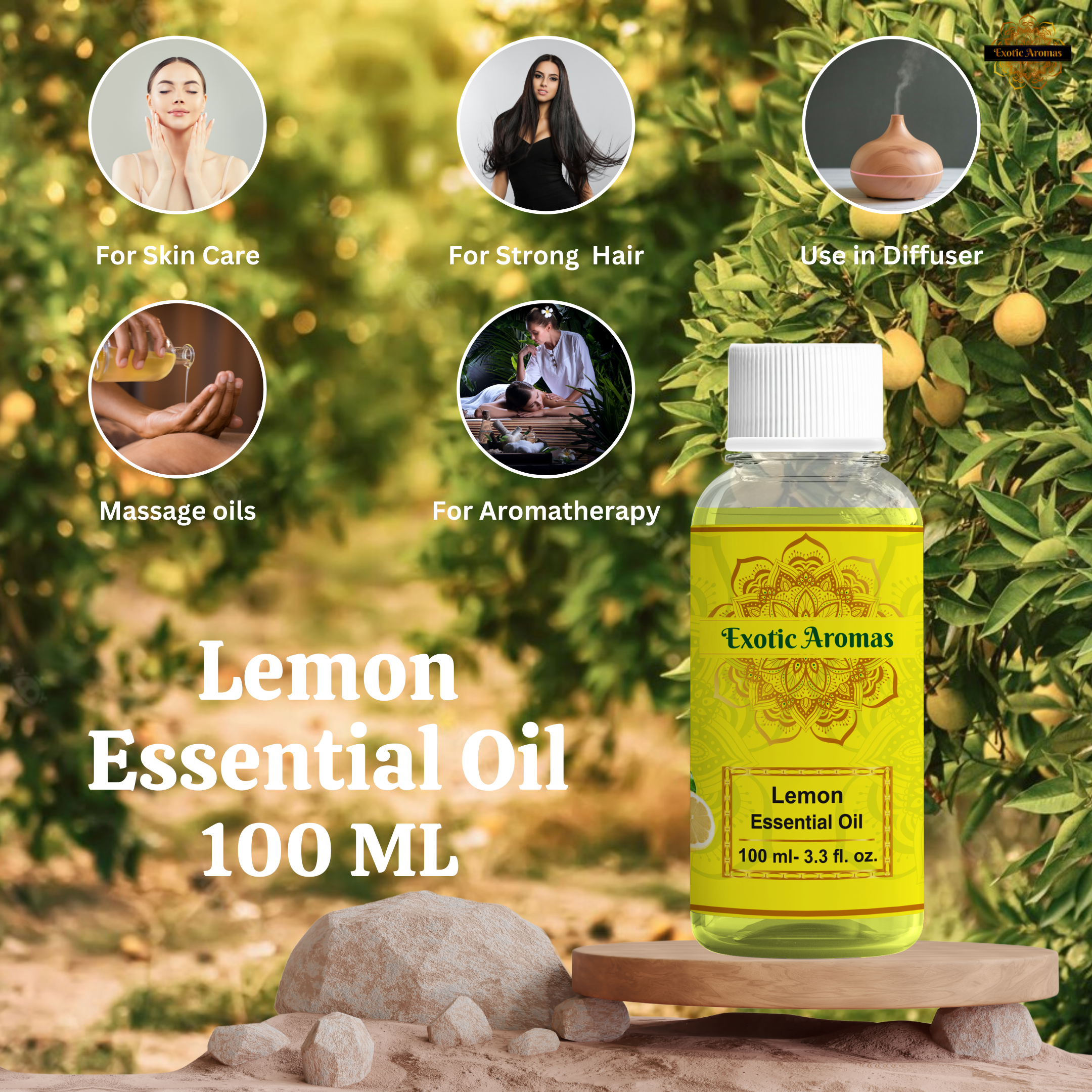 Lemon Essential Oil for Skin, Hair & Aroma Therapy