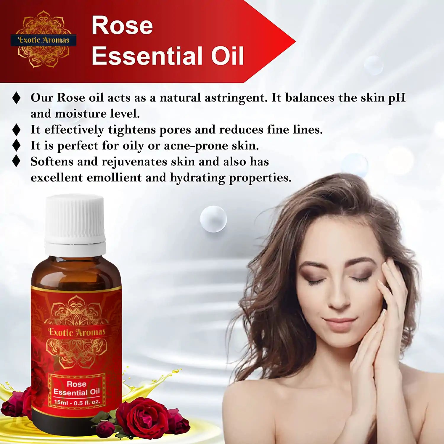Rose Essential Oil (15Ml + 15Ml) Pack of 2