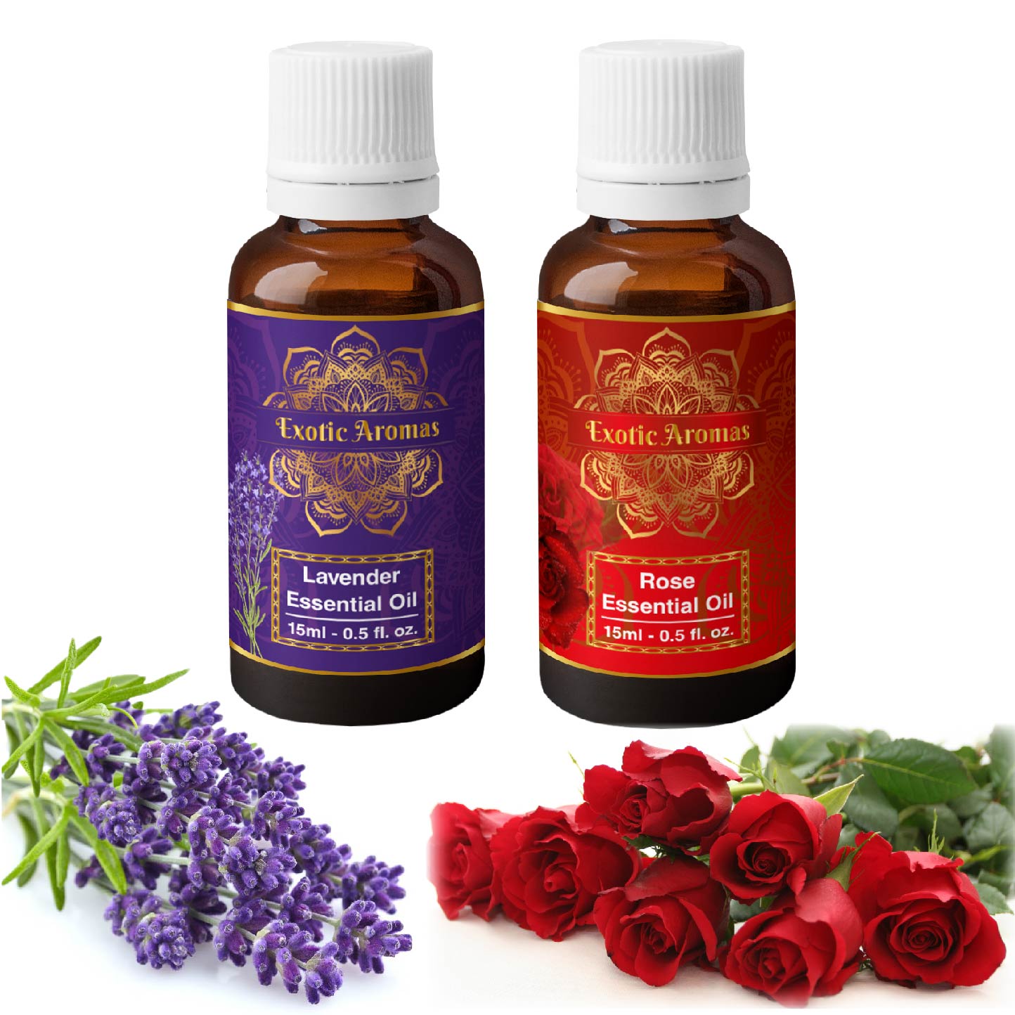 Lavender & Rose Oil Essential Oil, Pack of 2