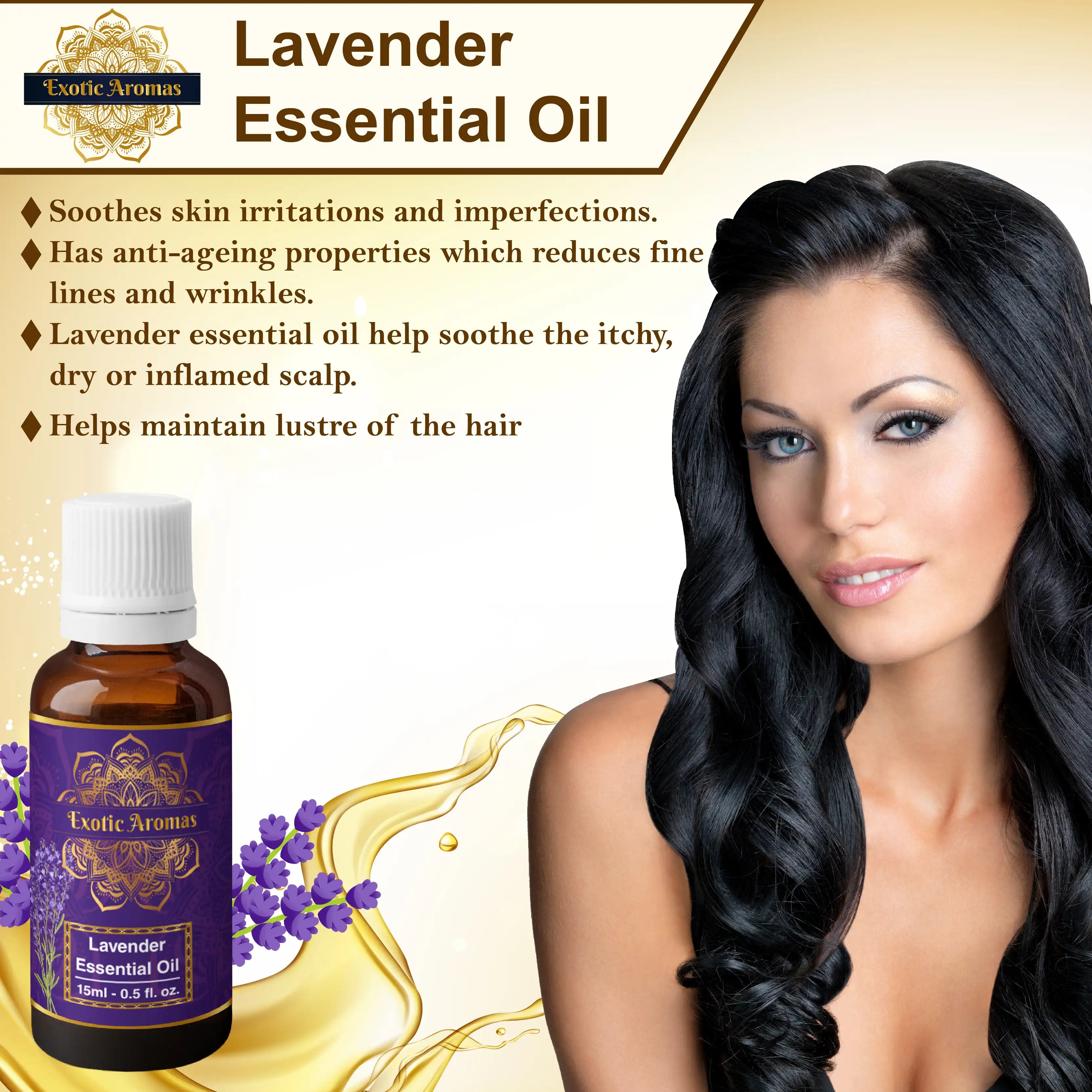 Lavender Essential Oil for Aroma Therapy, Stress Relief, Hair, Skin & Sleep (15Ml + 15Ml) Pack of 2