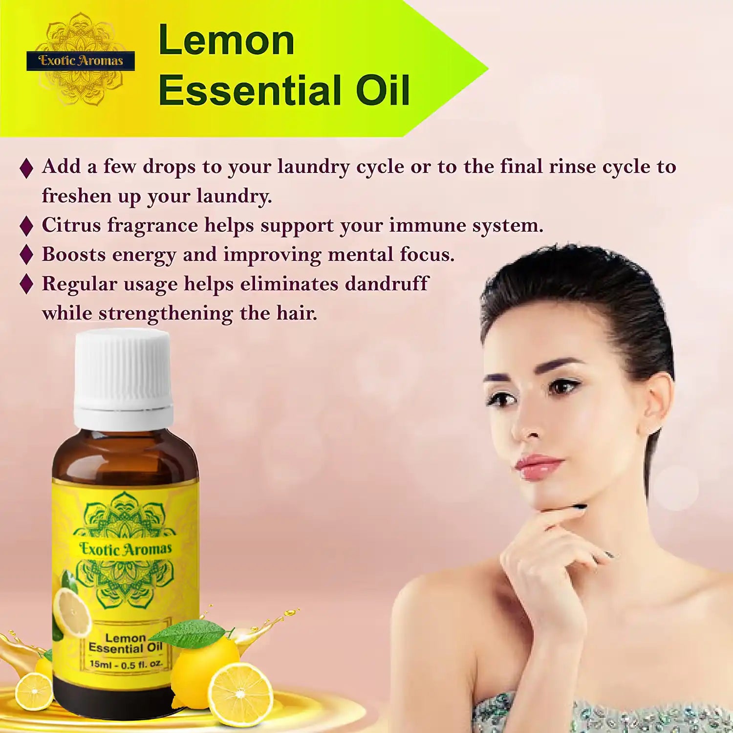 Lemon Essential Oil for Skin, Hair & Aroma Therapy (15Ml + 15Ml) Pack of 2
