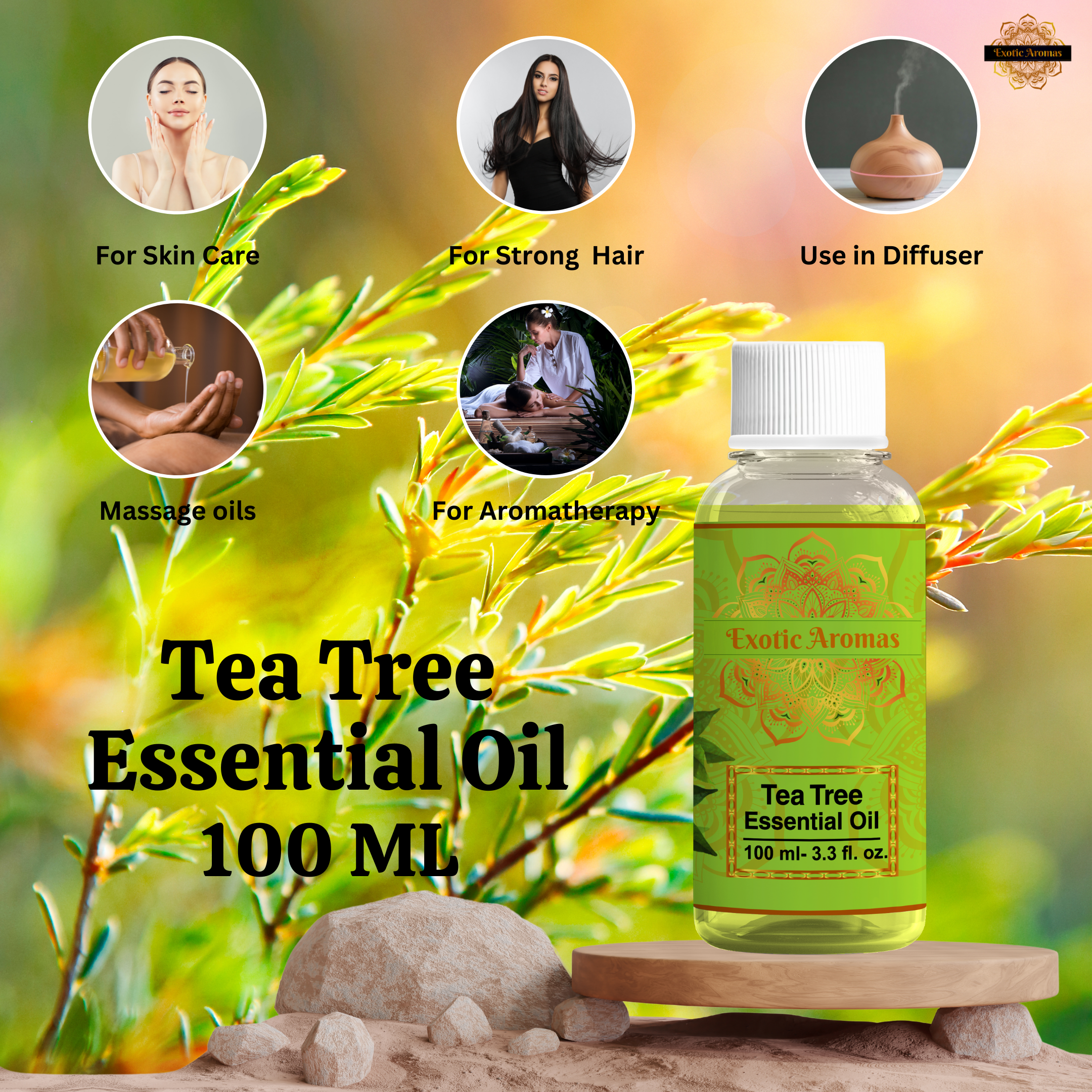 Tea Tree Oil for Skin, Hair, Face, Acne Care