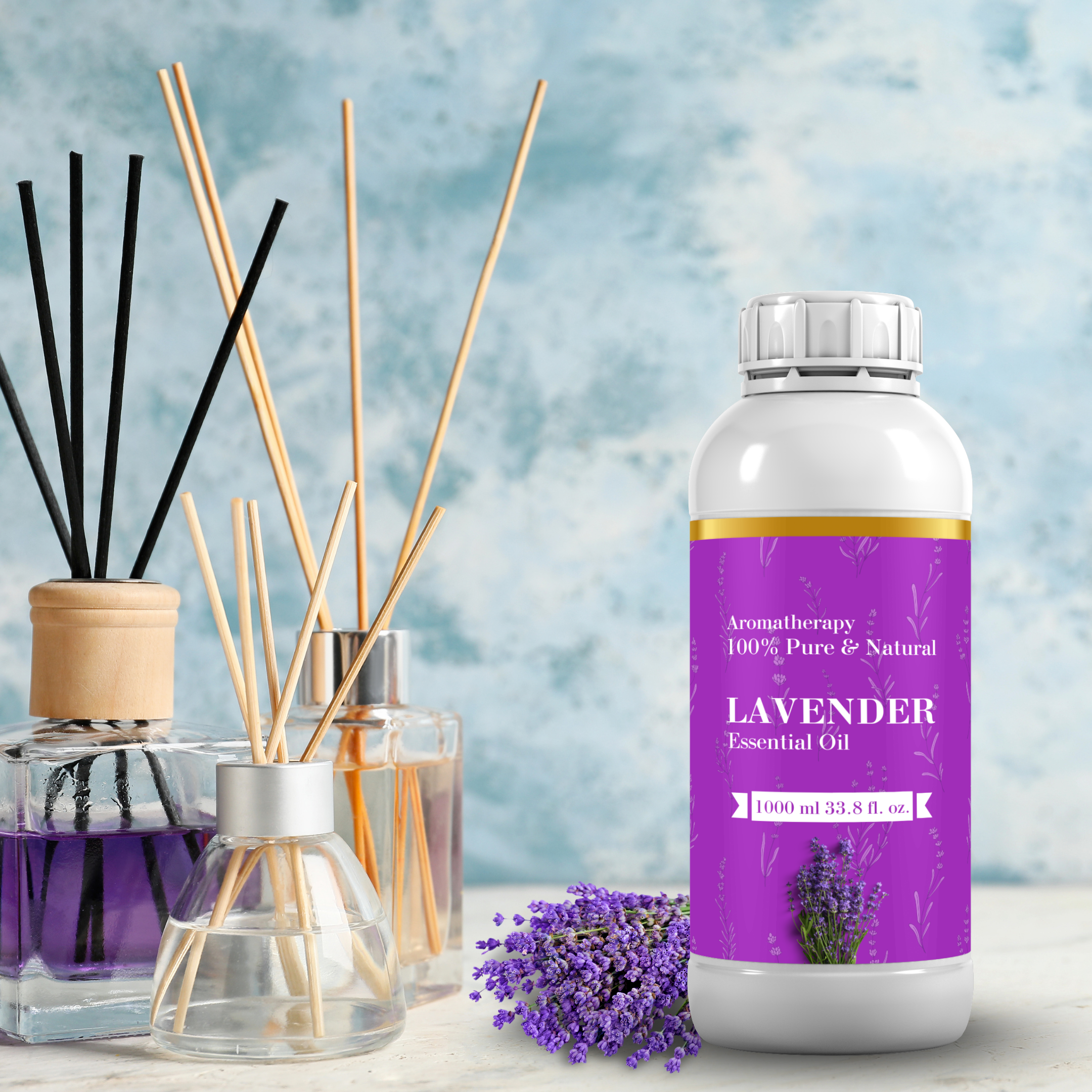 Lavender Essential Oil for Aroma Therapy, Stress Relief, Hair, Skin & Sleep