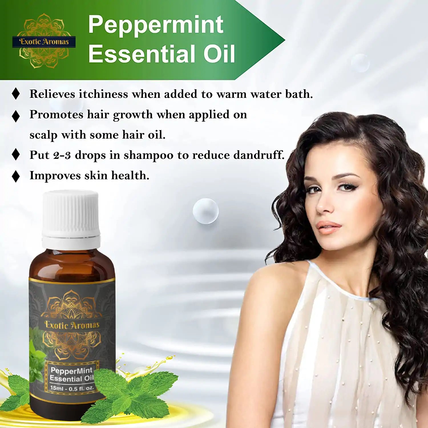 Peppermint Essential Oil for Aroma Therapy, Hair & Skin (15Ml + 15Ml) Pack of 2