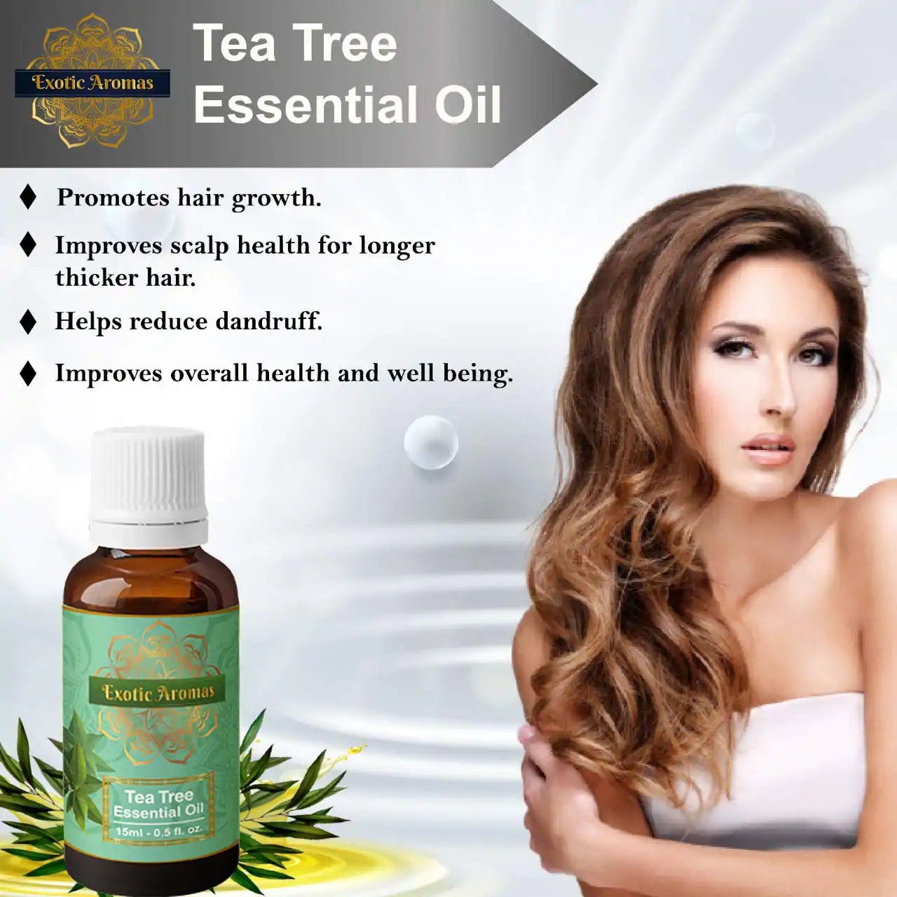 Tea Tree Oil for Skin, Hair, Face, Acne Care (Pack of 2)
