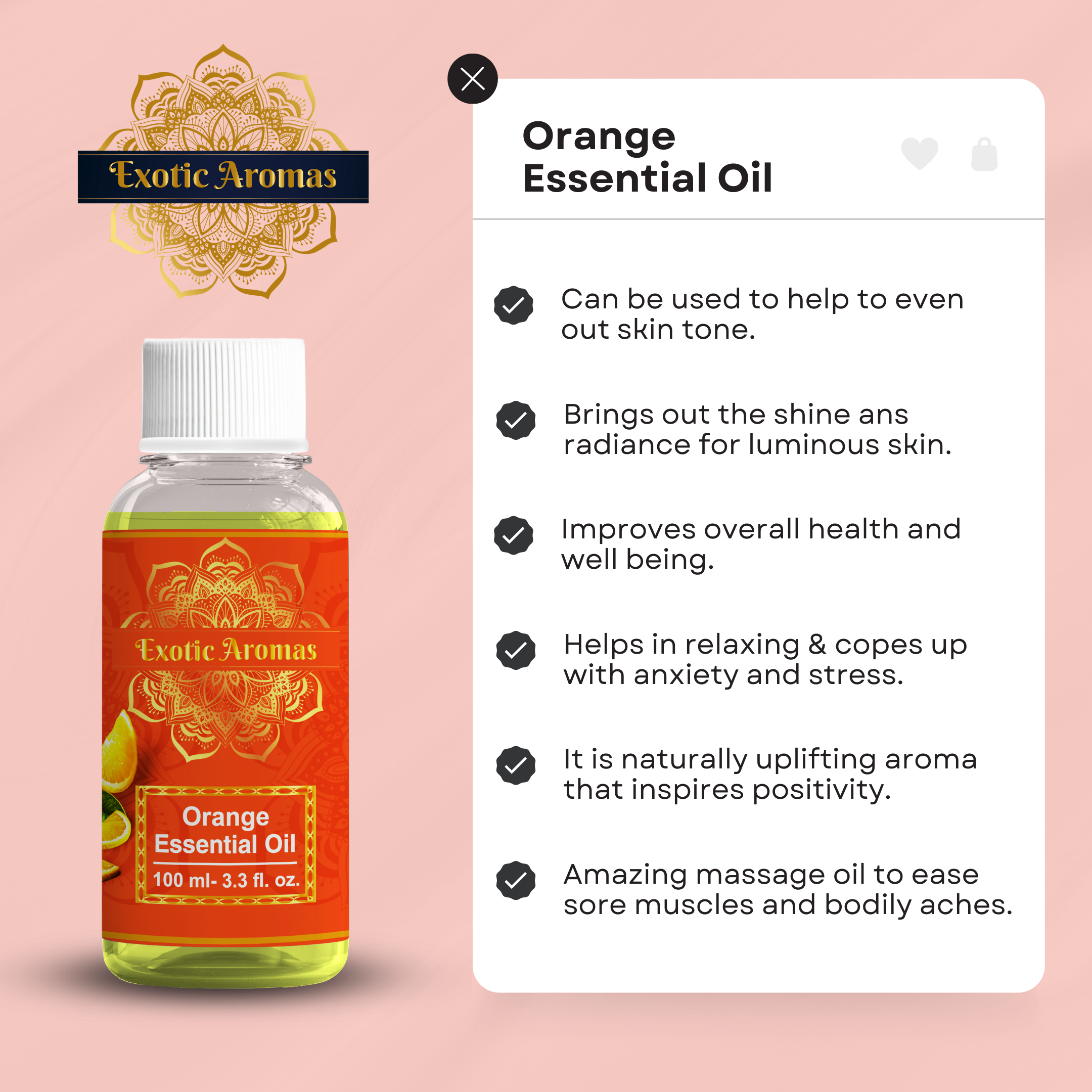 Orange Essential Oil for Aroma, Hair Growth & Radiant Skin