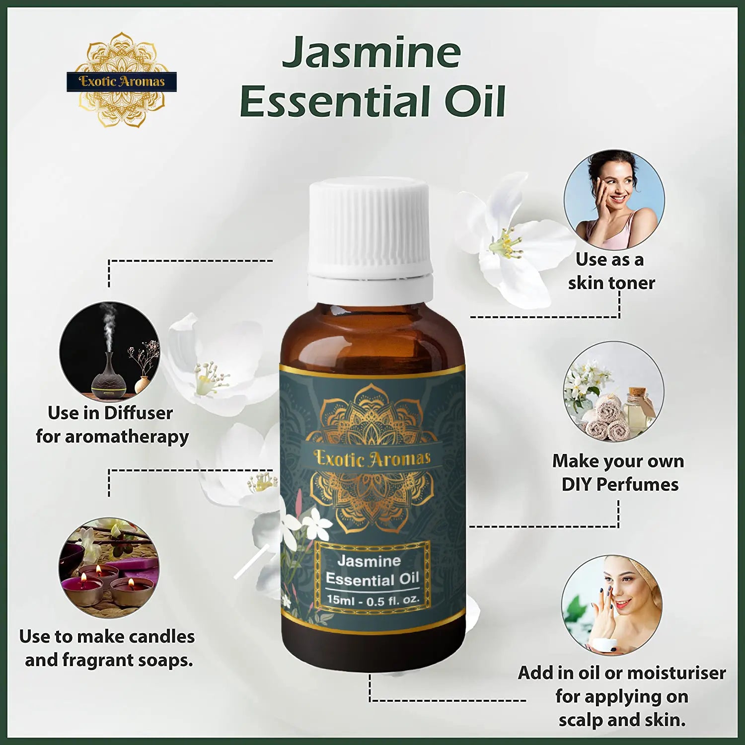 Jasmine Essential Oil (15Ml + 15Ml) Pack of 2