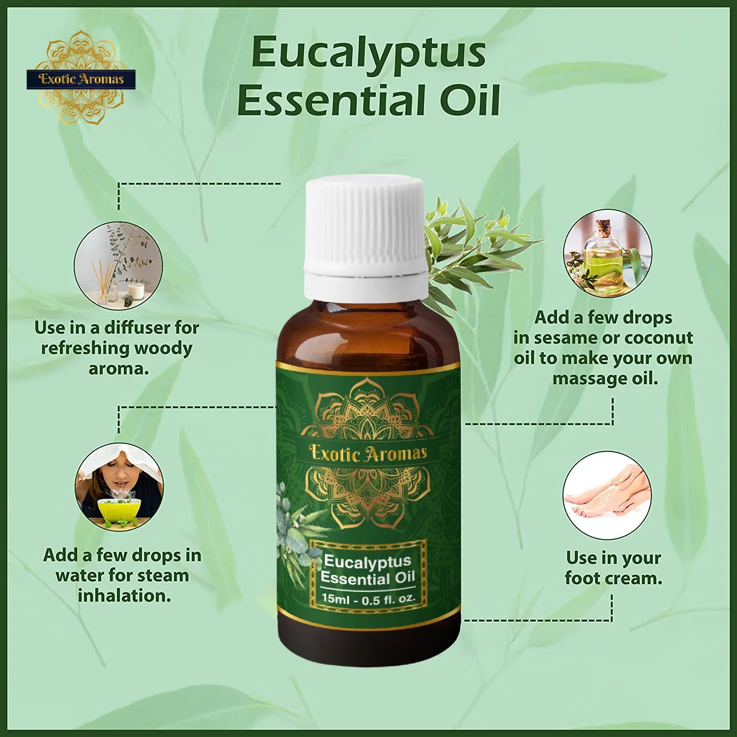 Eucalyptus Oil for Cold and Cough & Relaxing (Pack of 2)