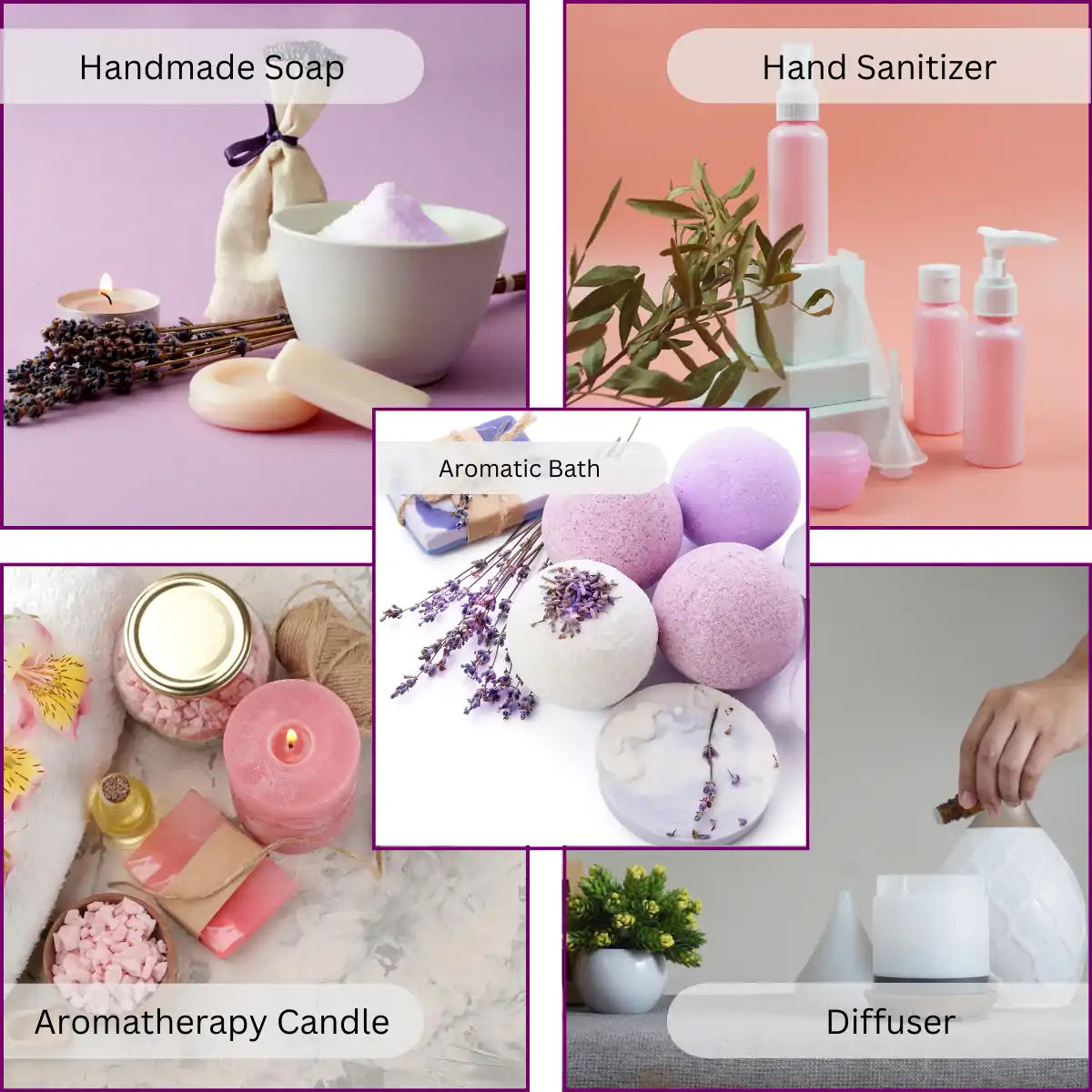 Essential Oil Pack of 5 - Lavender Oil, Sandalwood Oil, Jasmine Oil, Rose Oil, Ylang Yang Oil