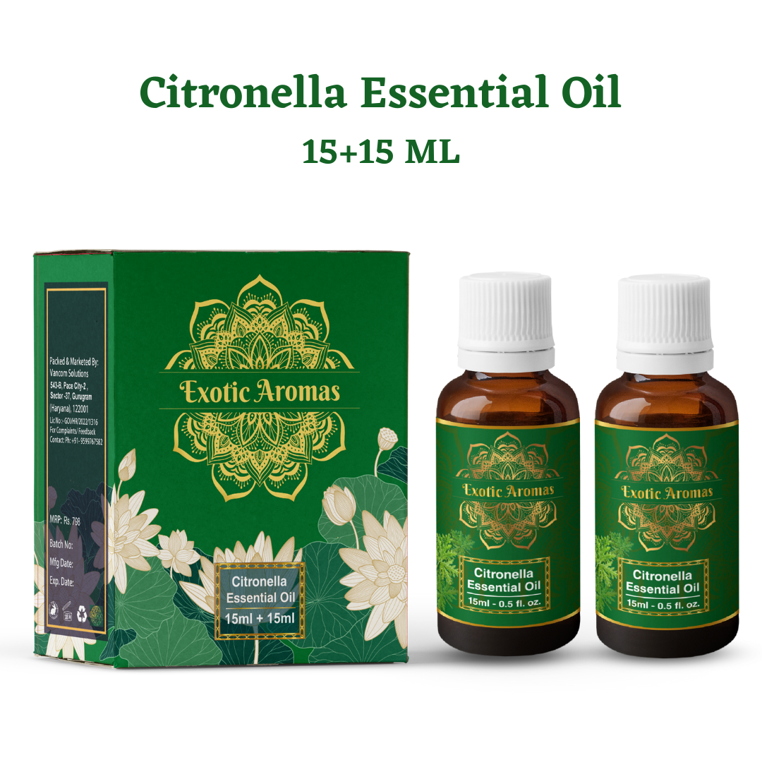 Citronella Essential Oil for Aroma Therapy, Hair & Skin (15Ml + 15Ml) Pack of 2