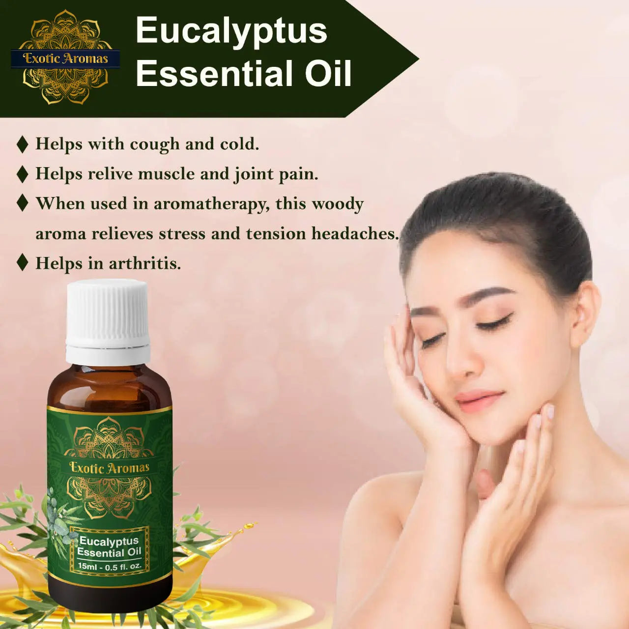 Eucalyptus Oil for Cold and Cough & Relaxing (Pack of 2)