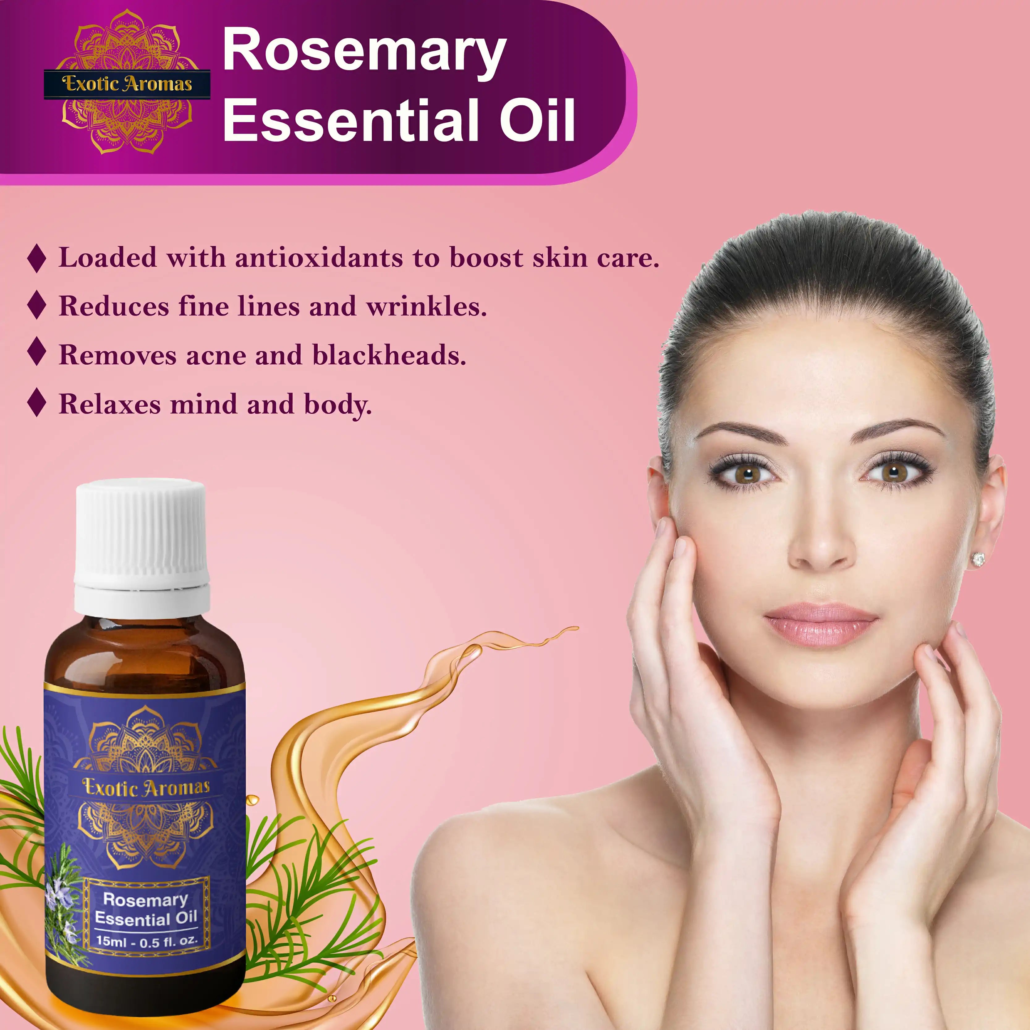 Rosemary Oil for Hair Growth, Skin, Aromatherapy (15 Ml+15 Ml) Pack of 2