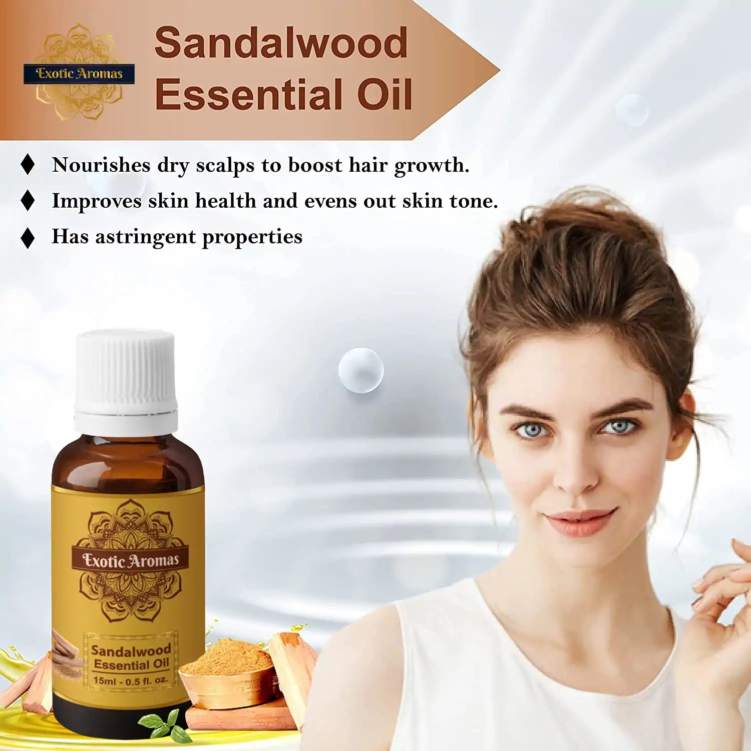 Sandalwood Oil for Aroma Therapy, Stress Relief (15Ml + 15Ml) Pack of 2