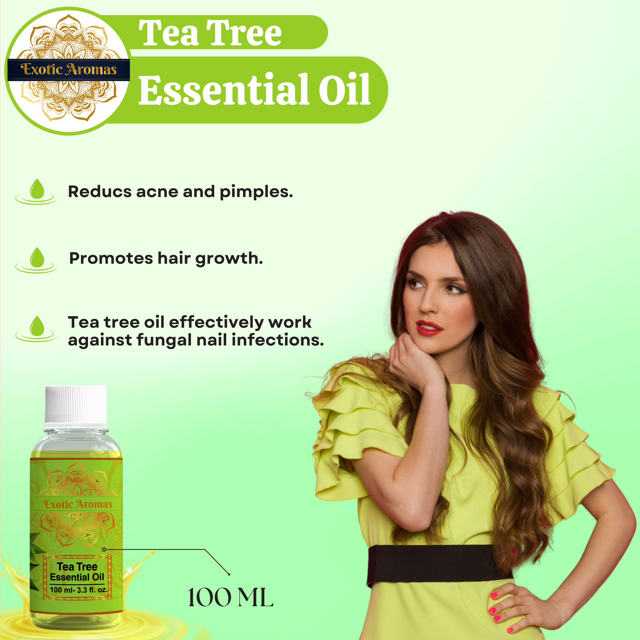 Tea Tree Oil for Skin, Hair, Face, Acne Care