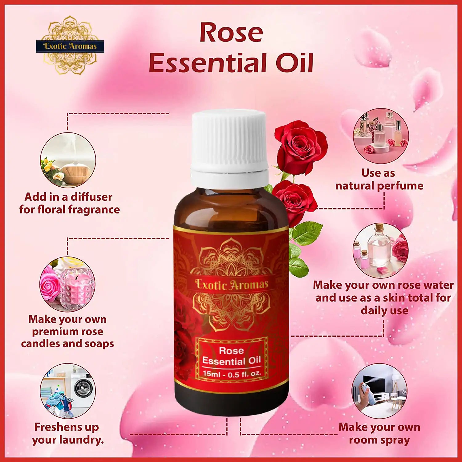 Rose Essential Oil (15Ml + 15Ml) Pack of 2