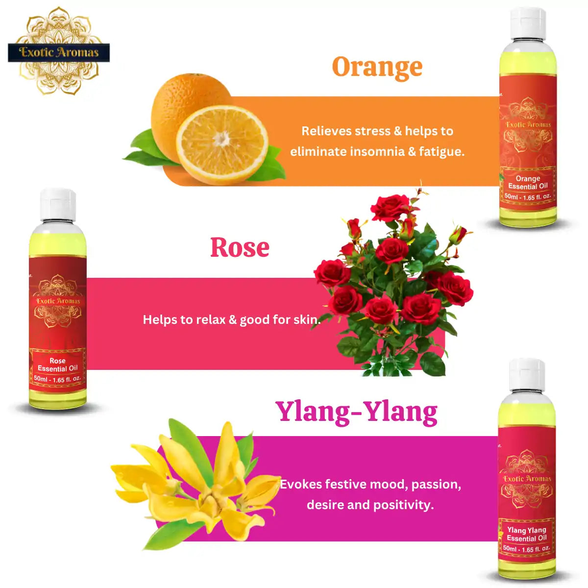Essential Oil Pack of 10 - Lavender Rose Tea Tree Rosemary Jasmine Ylang Ylang Mandarin Lemongrass Peppermint lemon ,50 Ml Each
