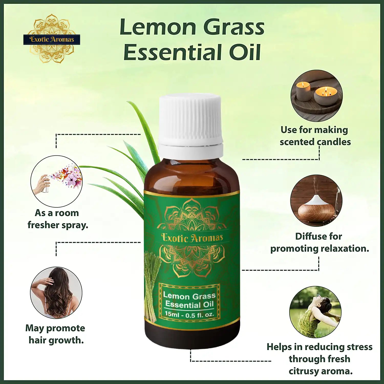 Lemon Grass Oil, Essential Oil (15Ml + 15Ml) Pack of 2