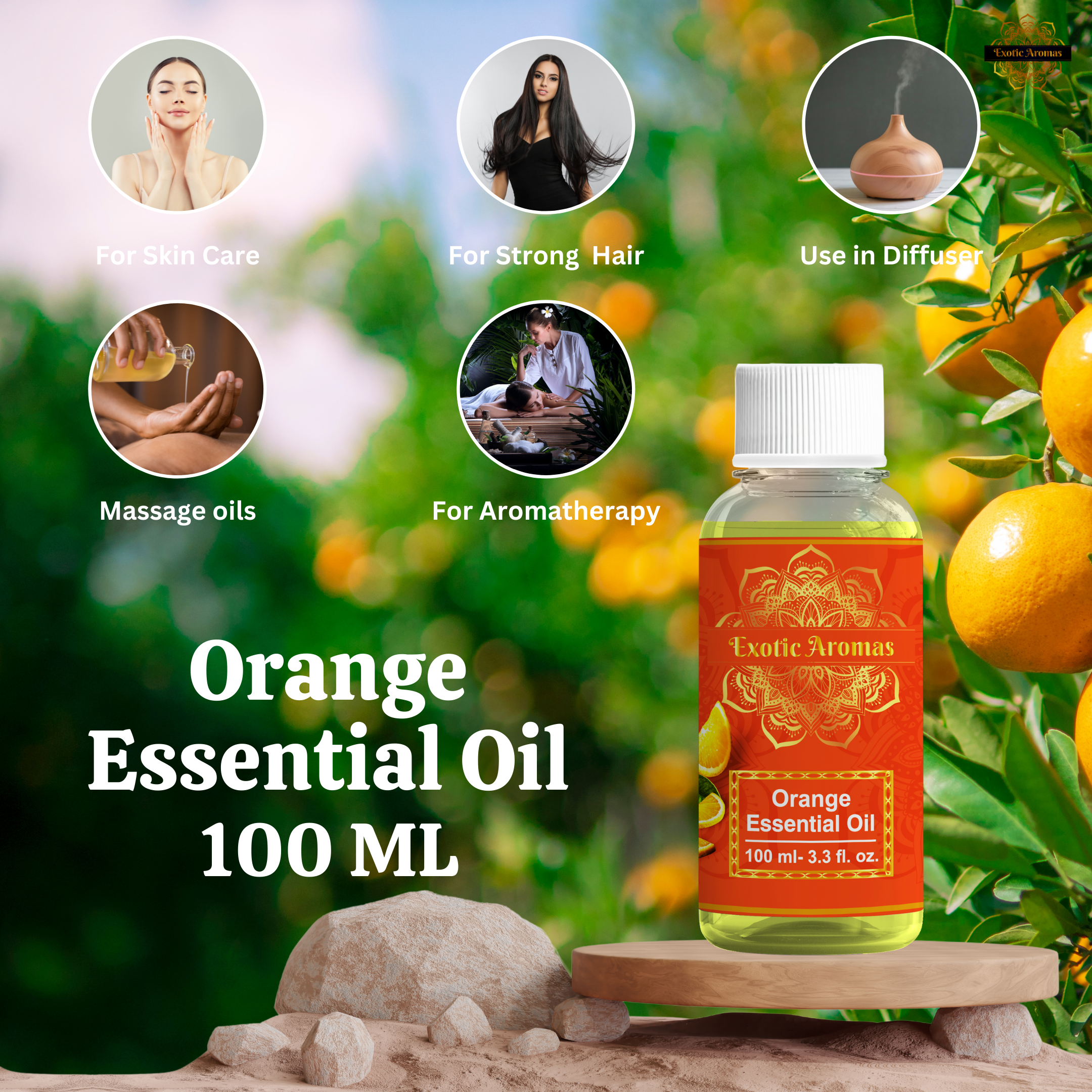 Orange Essential Oil for Aroma, Hair Growth & Radiant Skin