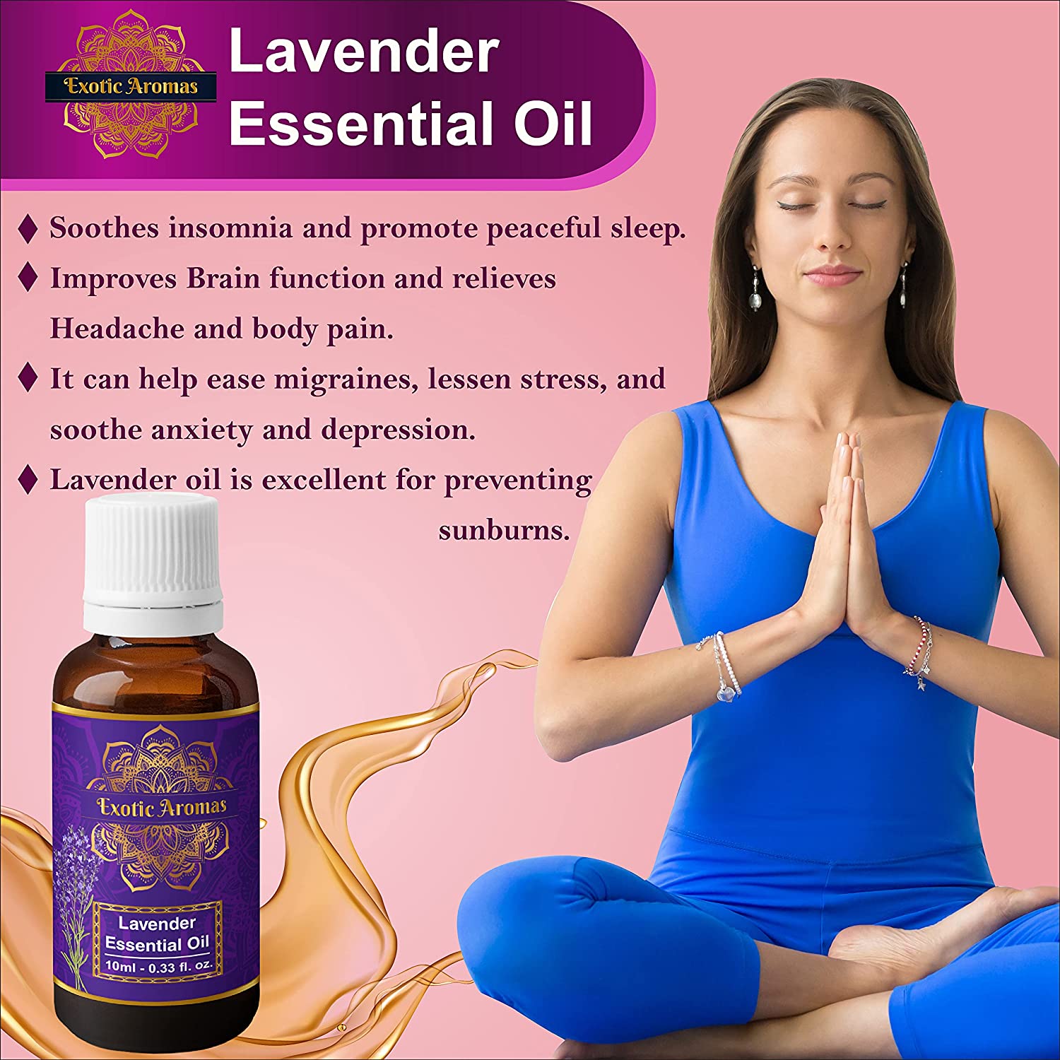 Lavender & Rose Oil Essential Oil, Pack of 2
